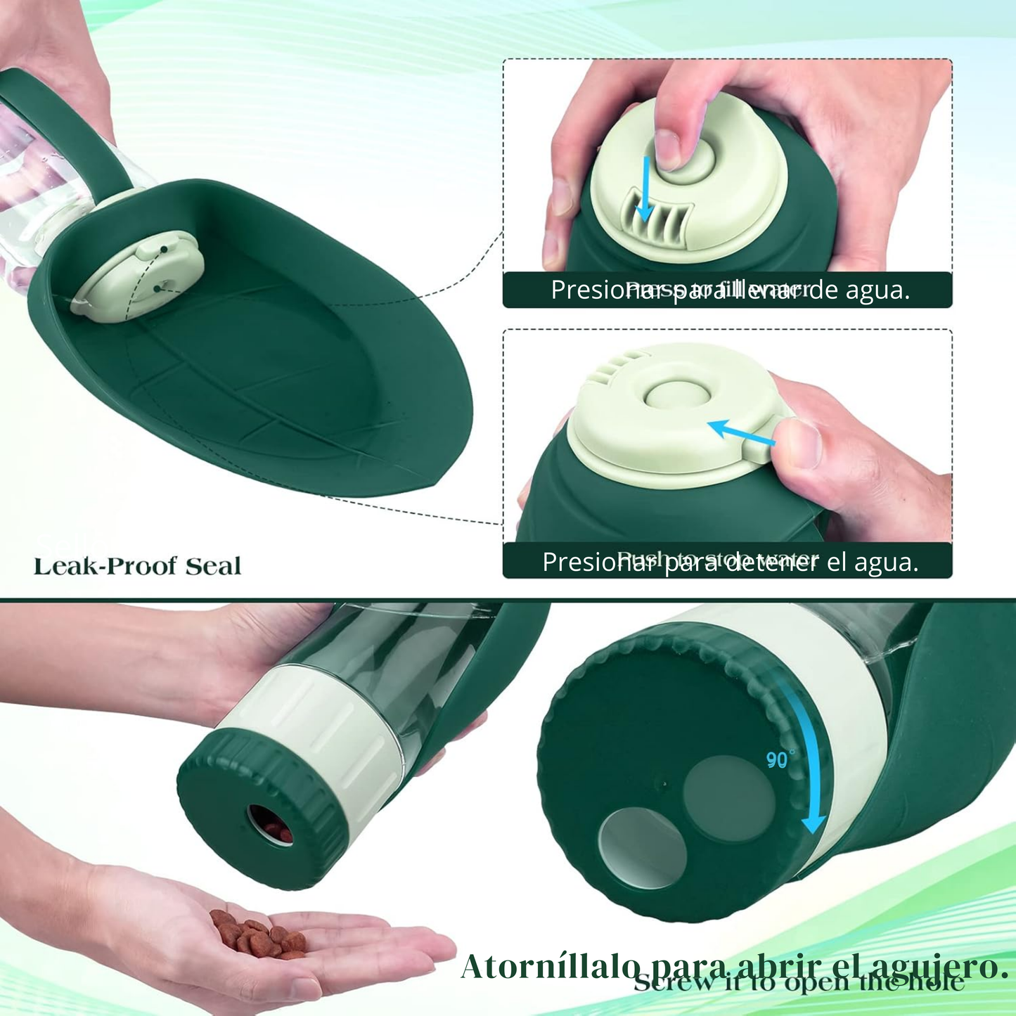 2-in-1 bottle (water + snack)